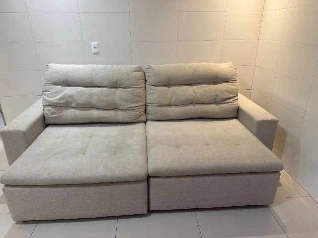 Sofá retrátil de linho 2,40  - Foto 2
