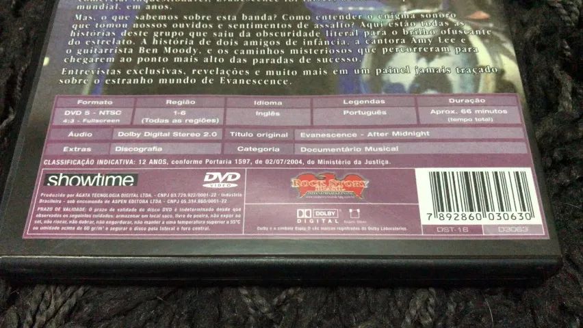 DVD Evanescence After Midnight Original Revista Showtime - Impecável! - Foto 2
