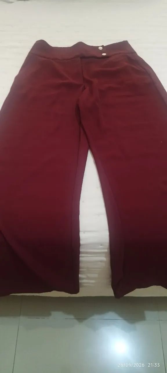 Calça alfaiataria nova, tamanho P (veste M). - Foto 2