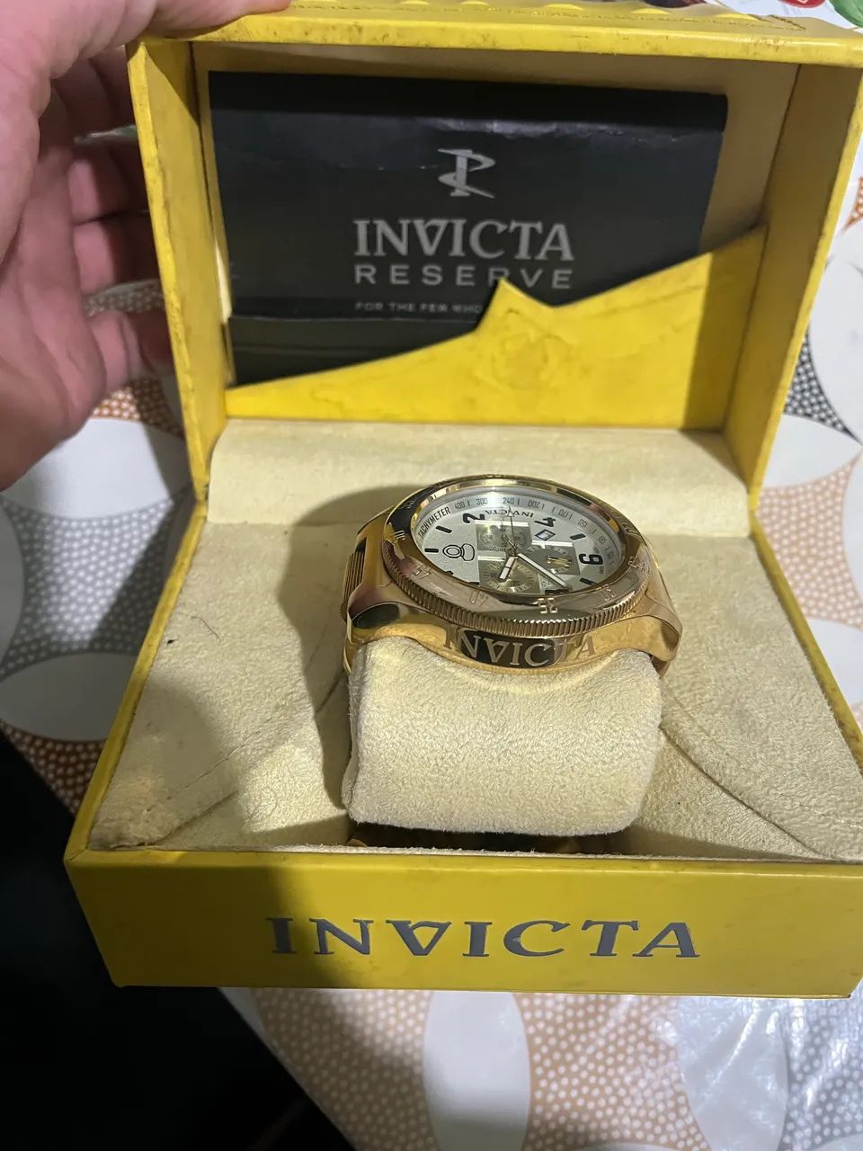 Invicta cronógrafo, dourado, 200 m, com taquímetro caixa original  - Foto 3
