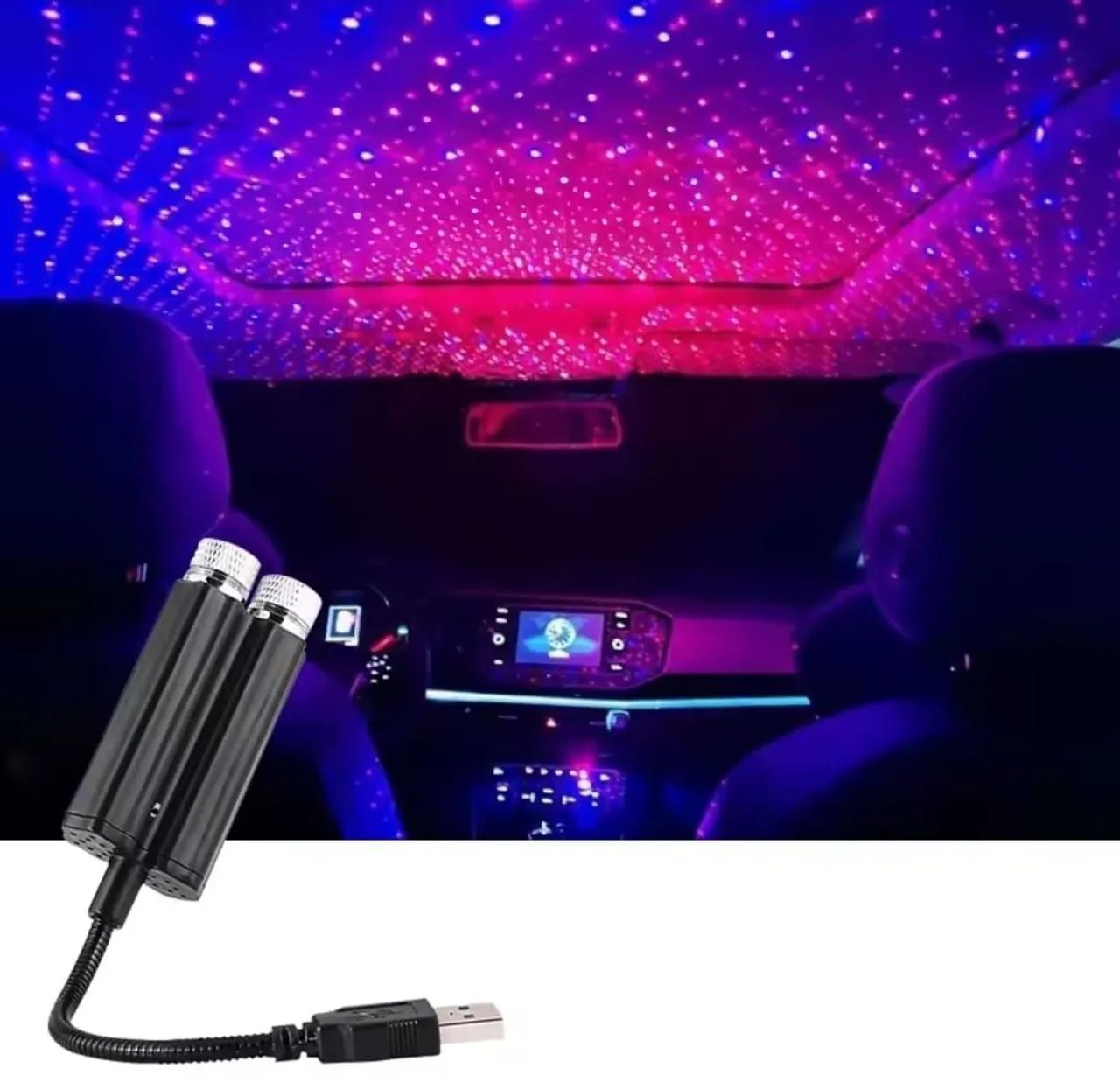 Luminárias de projeção usb para interior de veículo - Foto 2