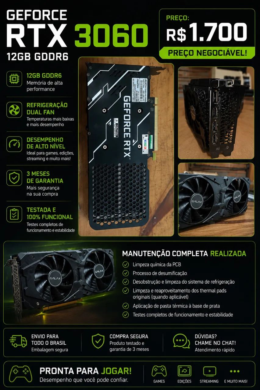 GeForce RTX 3060 12gb 1-CLICK OC (ACEITO OFERTAS) - Foto 4