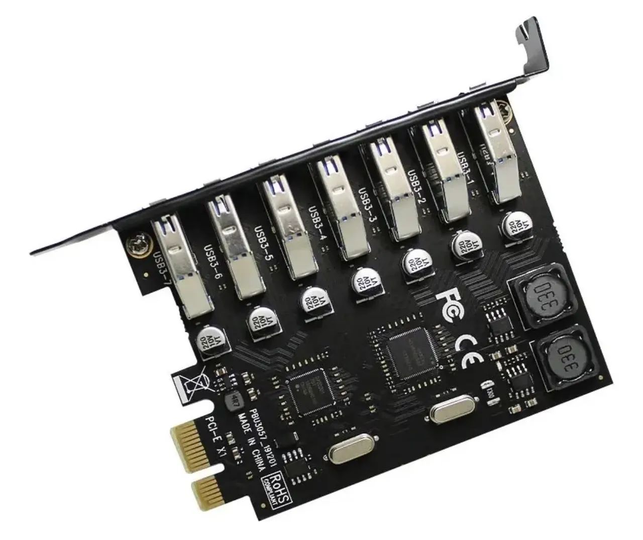 Placa pci express USB 3.0 7 saídas com módulo de energia  - Foto 5