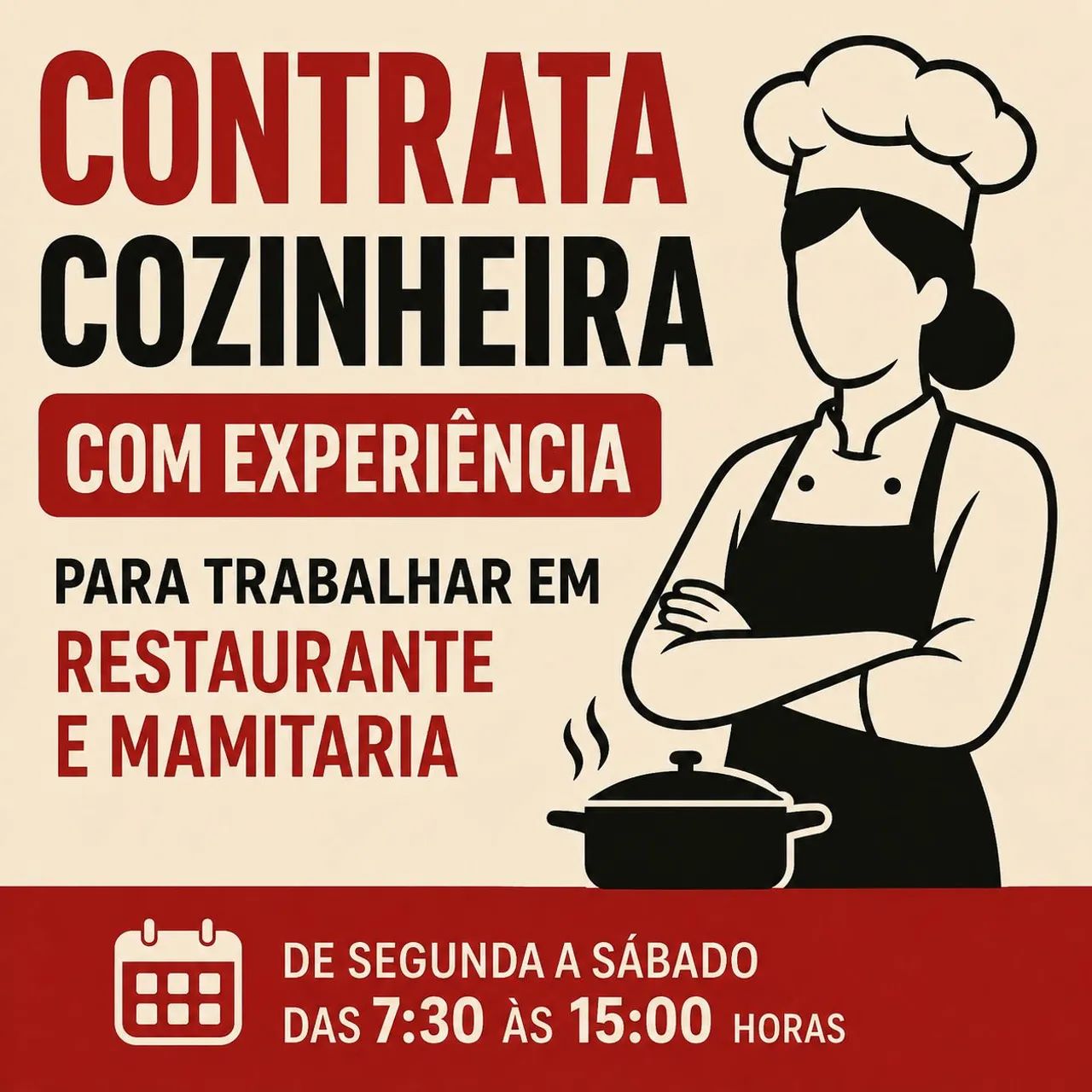 Contrata cozinheira 
