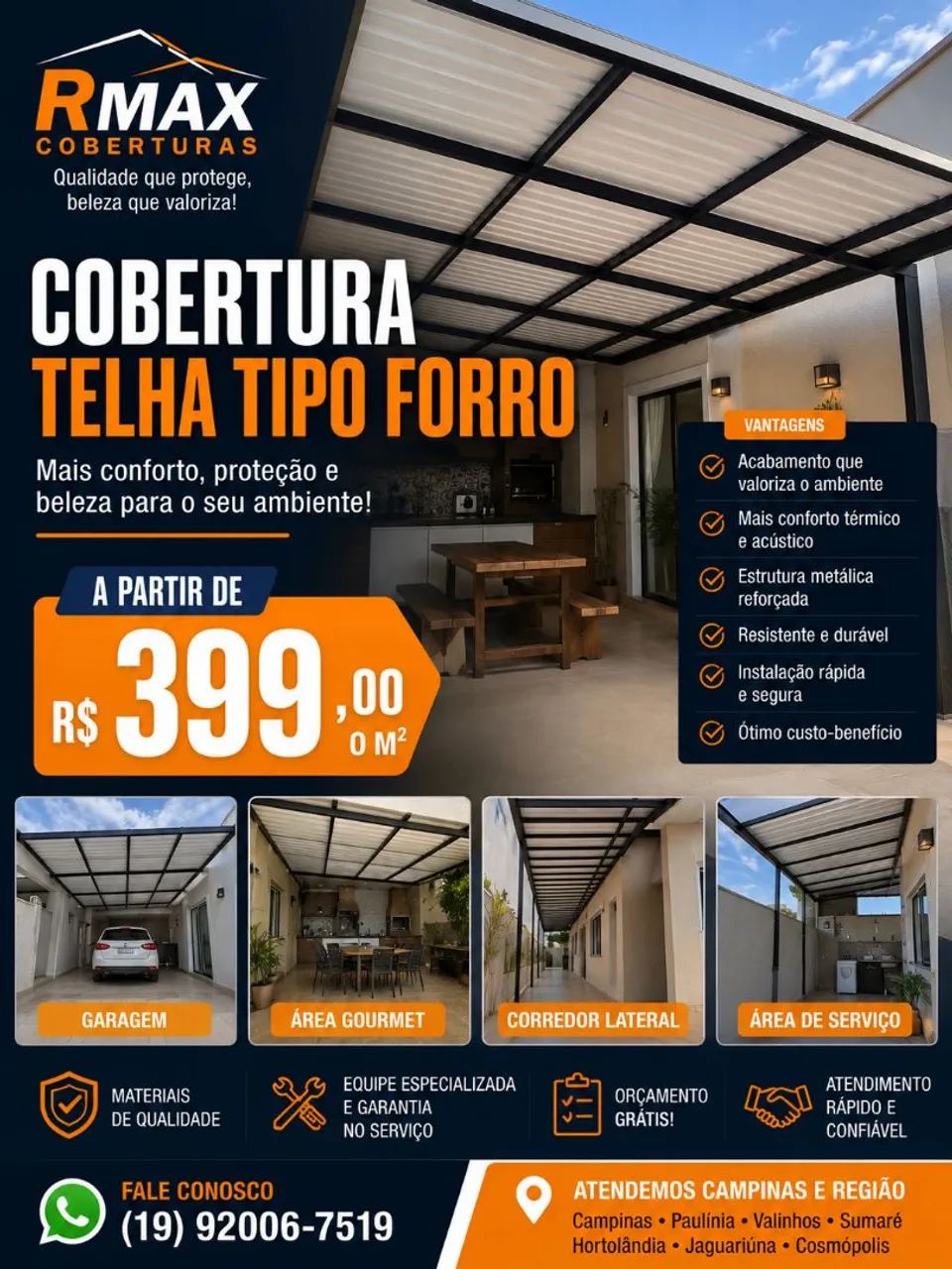 COBERTURAS METÁLICAS COM TELHA TIPO FORRO PRETA R$3990m²  - Foto 3