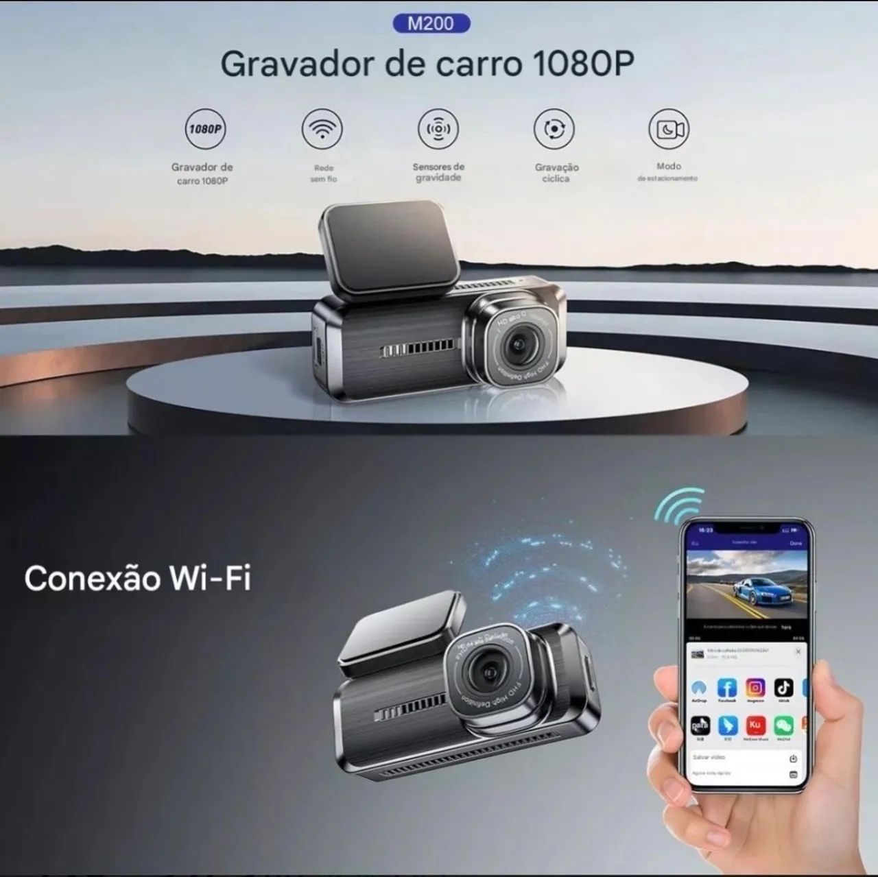 Câmera veicular Azdome M200 HD - Uber - nova e lacrada  - Foto 2