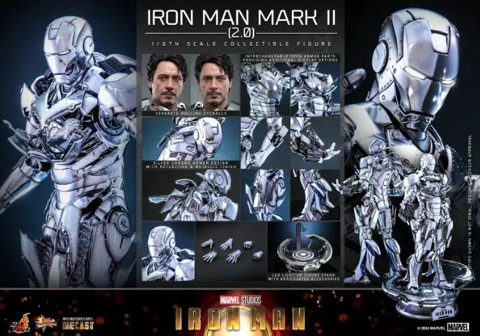 ホットトイズ MMS733D59アイアンマン・マーク2（2.0) Ironman hot toys MARK 2- 2.0-MMS733D59 Iron Man Mark II - Hobbies e