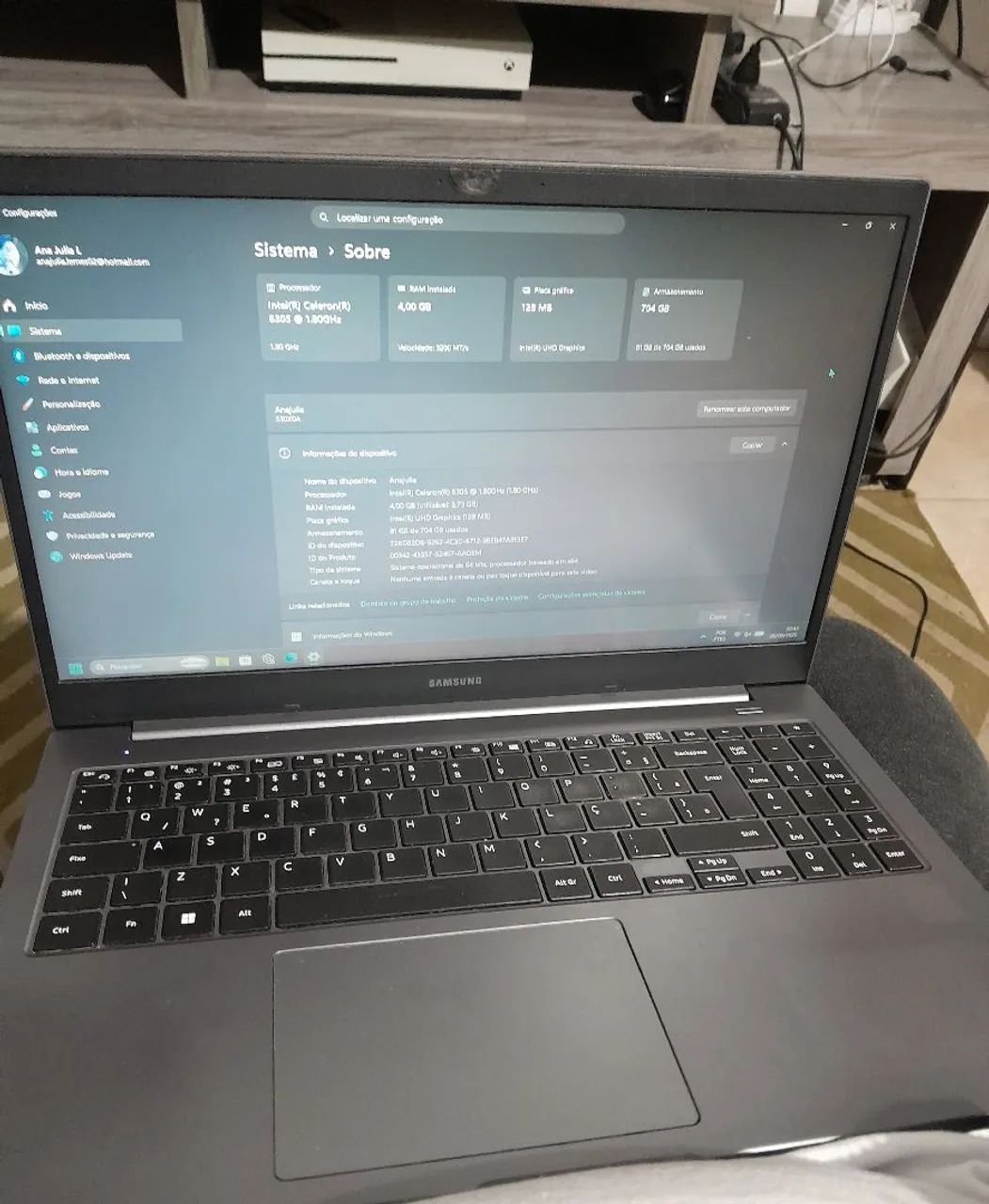 Vendo Notebook Samsung
