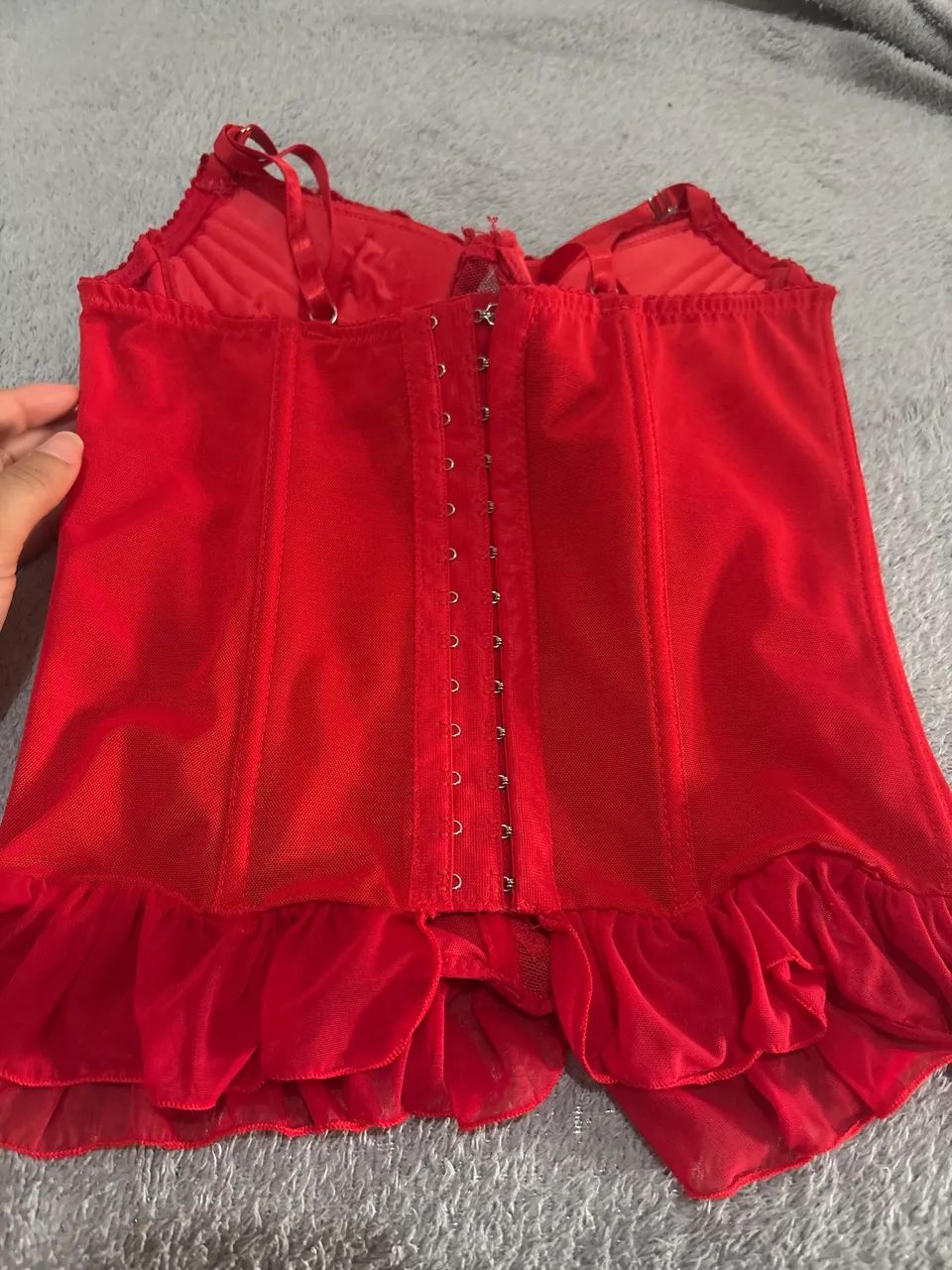 Corset vermelho bordado - Foto 4