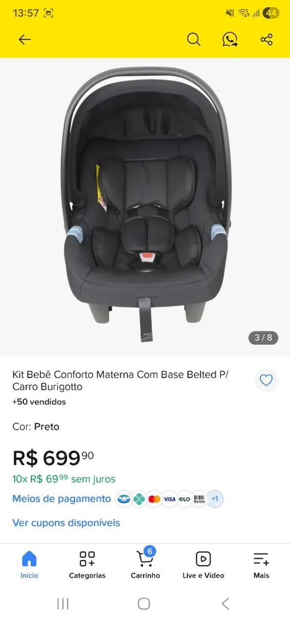 Bebê conforto Burigotto com base isofix - Foto 2