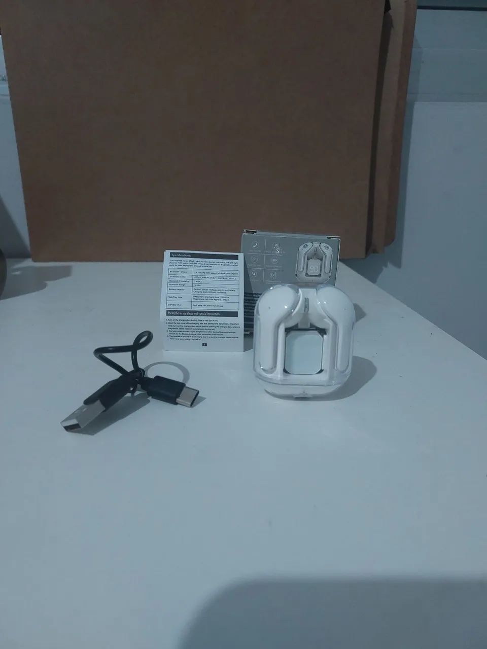 Fone de ouvido sem fio transparente  - Foto 3
