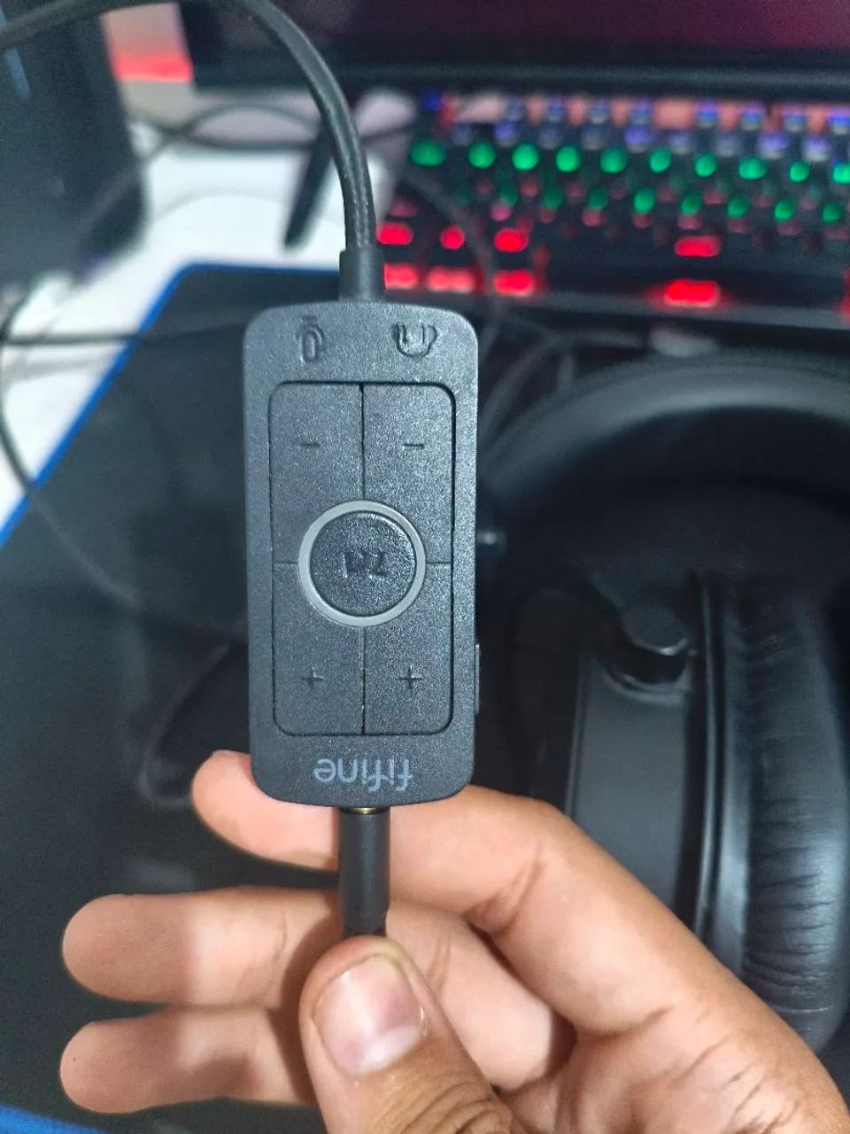 Headset fifine h9 com Mic removível e controladora de áudio  - Foto 2