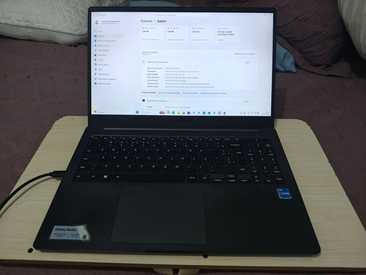 Notebook Samsung Galaxy book2 