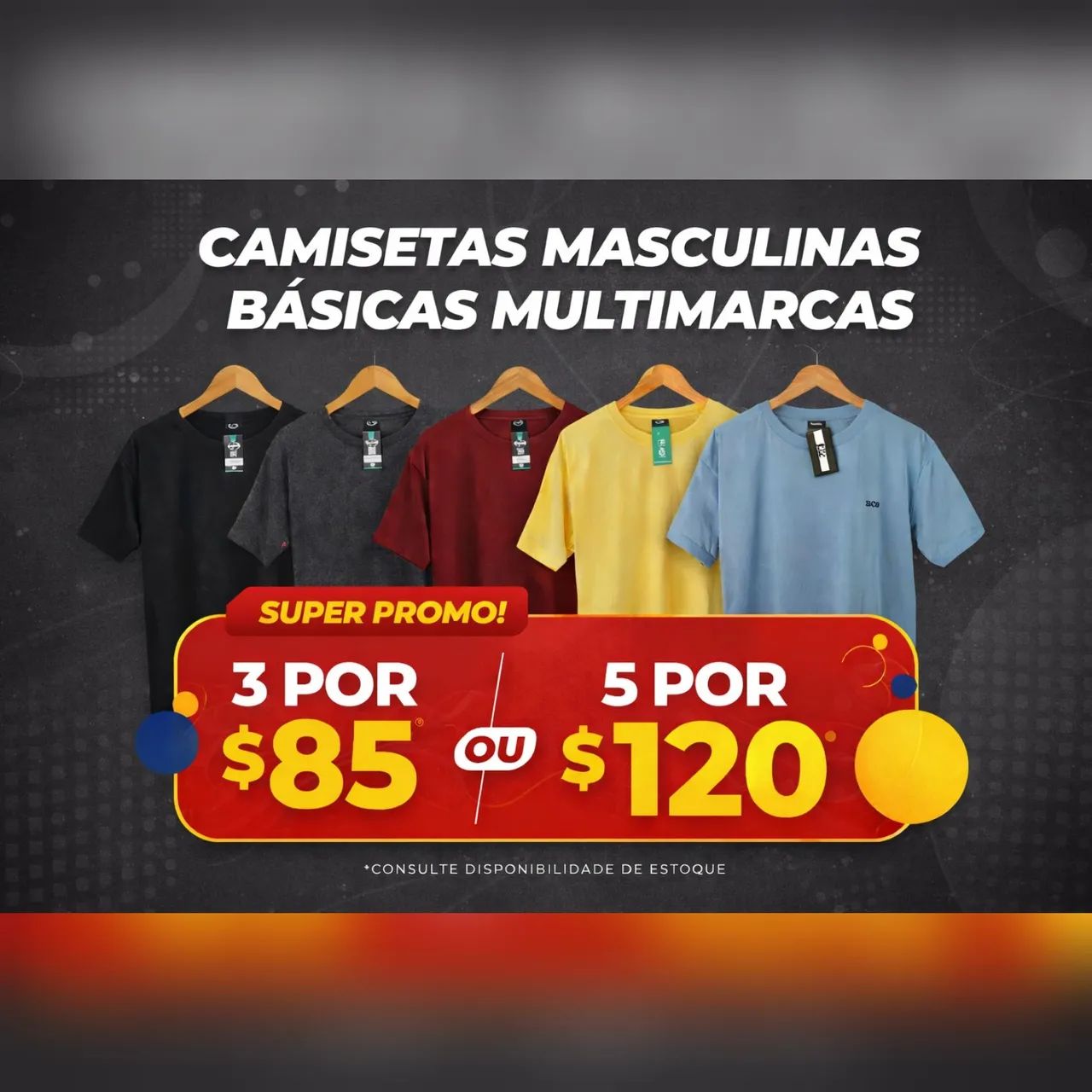 CAMISETAS MASCULINAS NA PROMOÇÃO MULTIMARCAS 