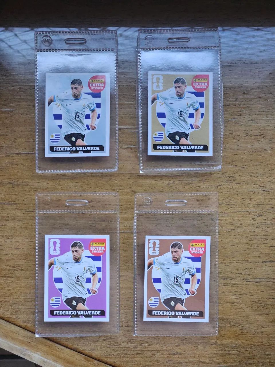 Set completo Valverde (base/bronze/prata/ouro) - Figurinhas Extras Panini 2026