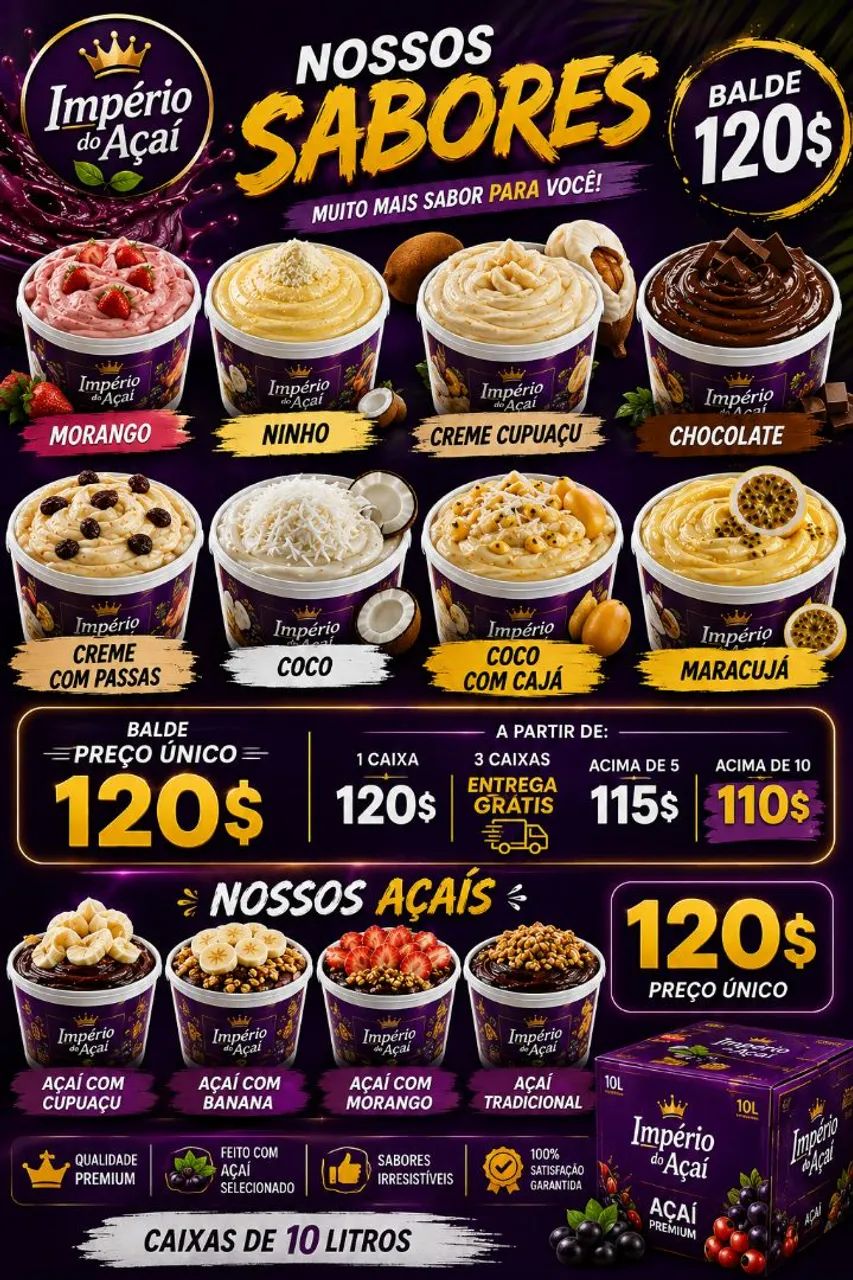 Açaí e cremes 
