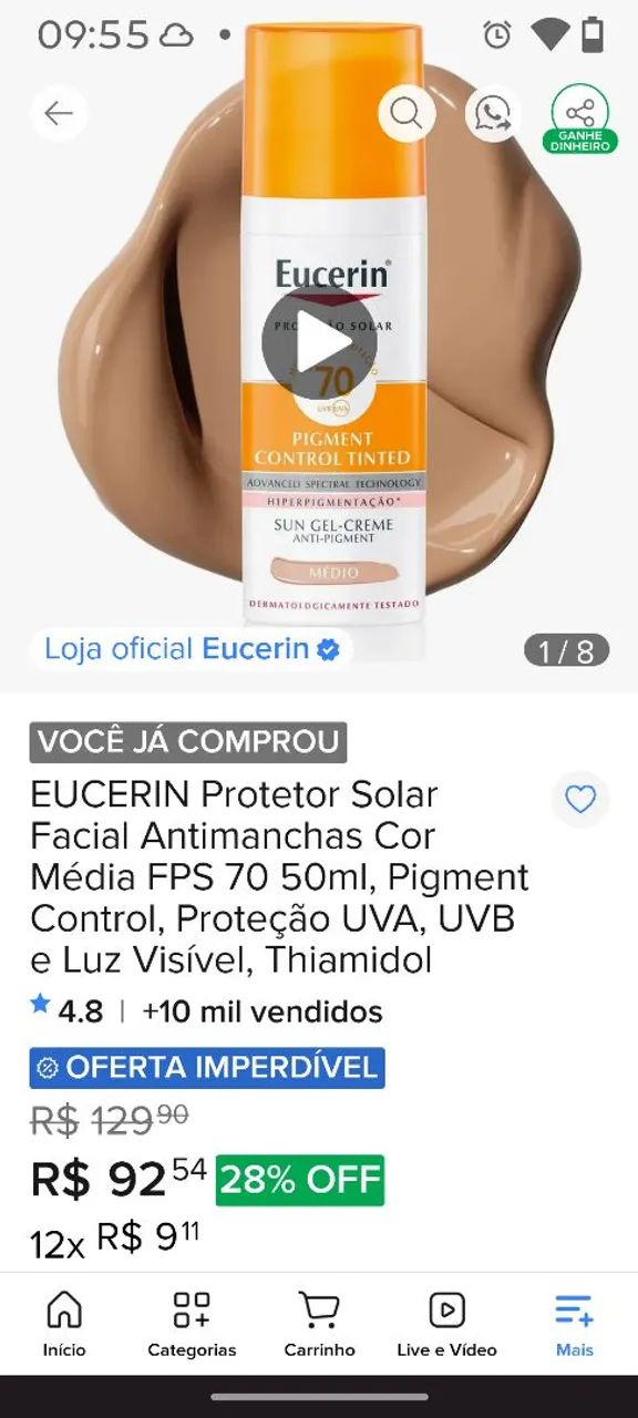 Protetor solar eucerin  - Foto 2
