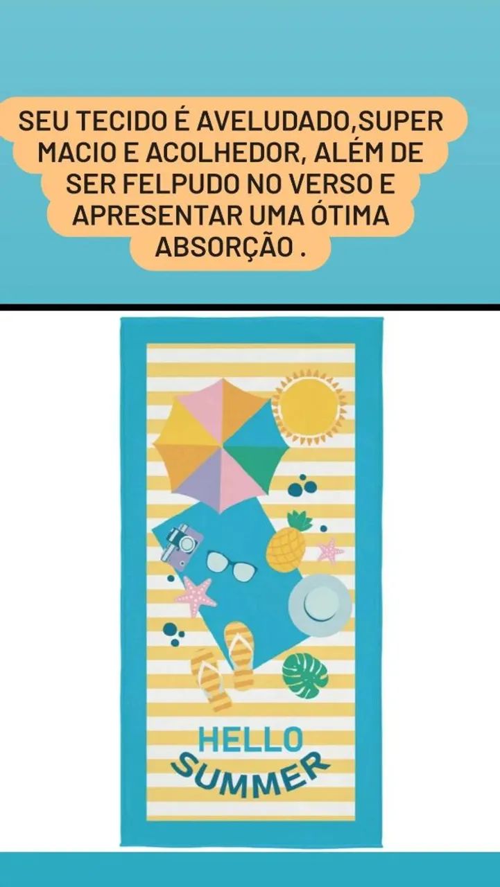 TOALHA AVELUDADA ESTAMPADA FÉRIAS 