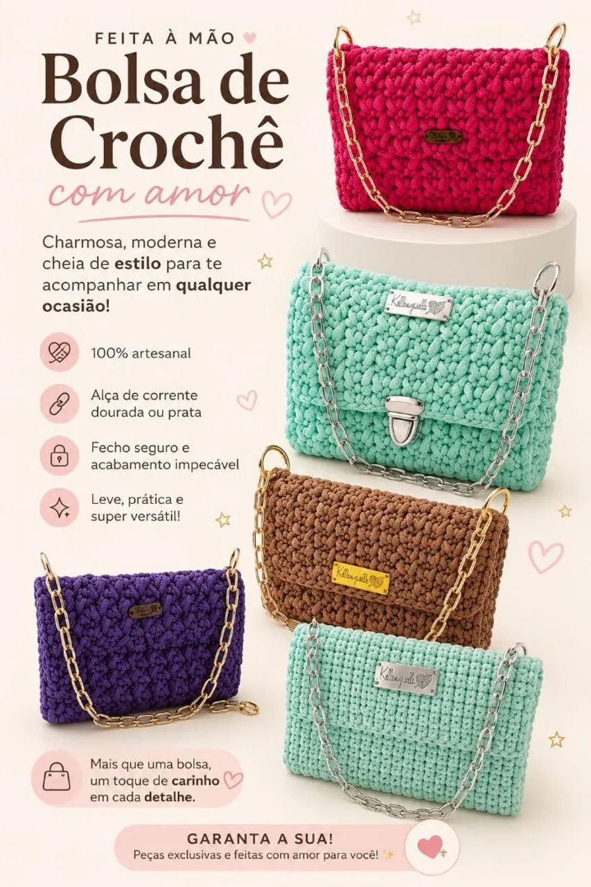 Bolsas em crochê!