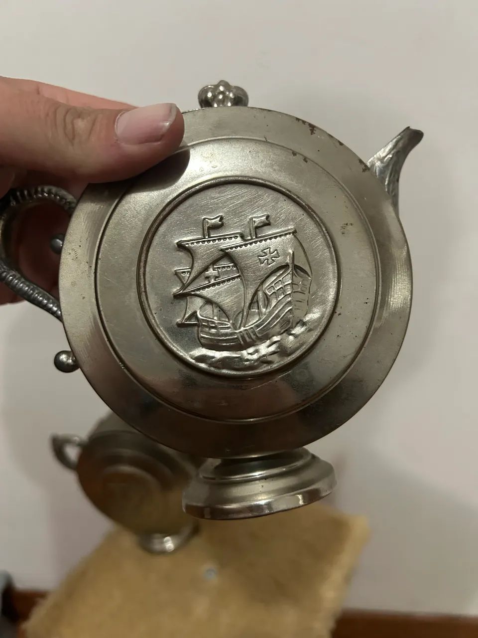 Bules antigos Barile metal prateado  - Foto 4