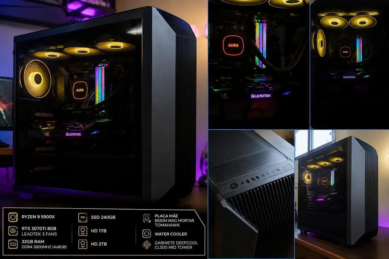 PC Computador Gamer Ryzen 9 5900x e 3070Ti