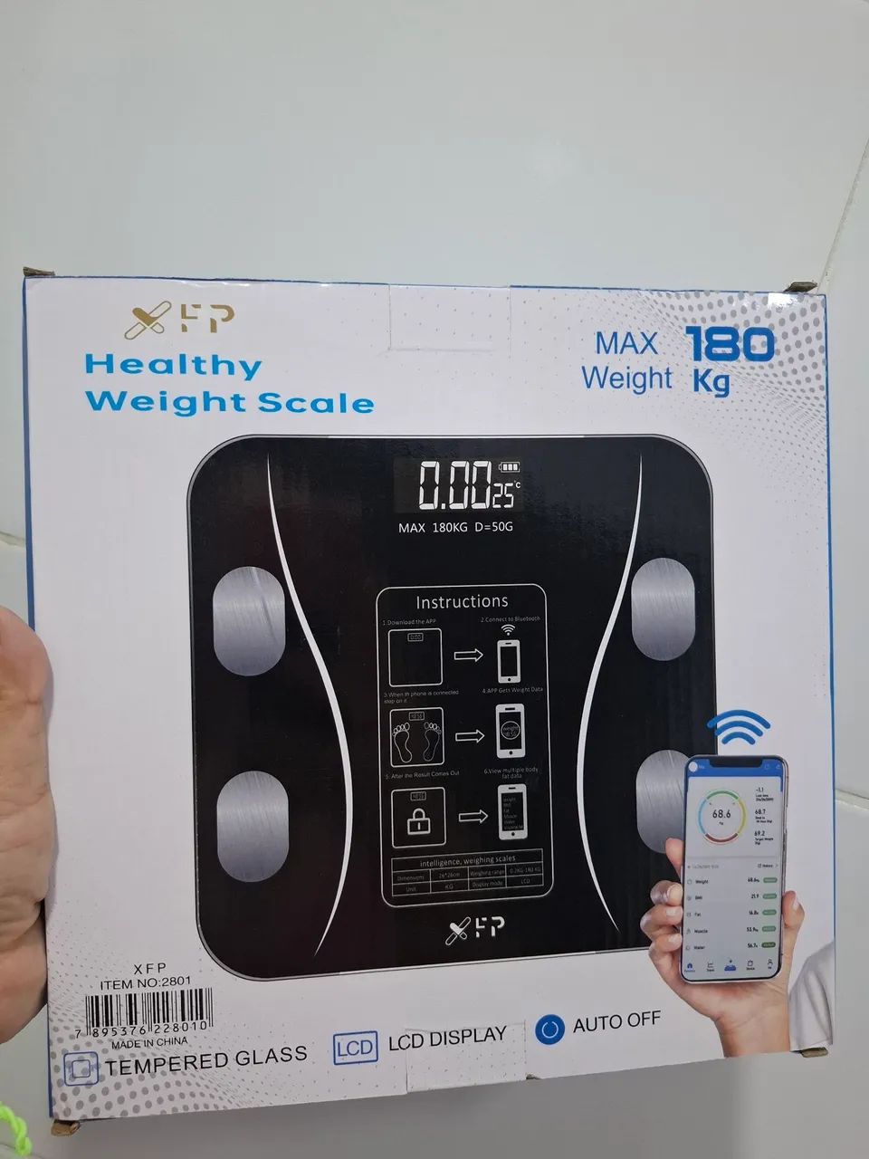 Balança Digital Com Aplicativo Medidora Corporal Bioimpedância até 180kg - Foto 4