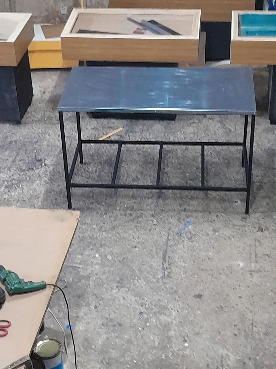 Mesa tampo inox