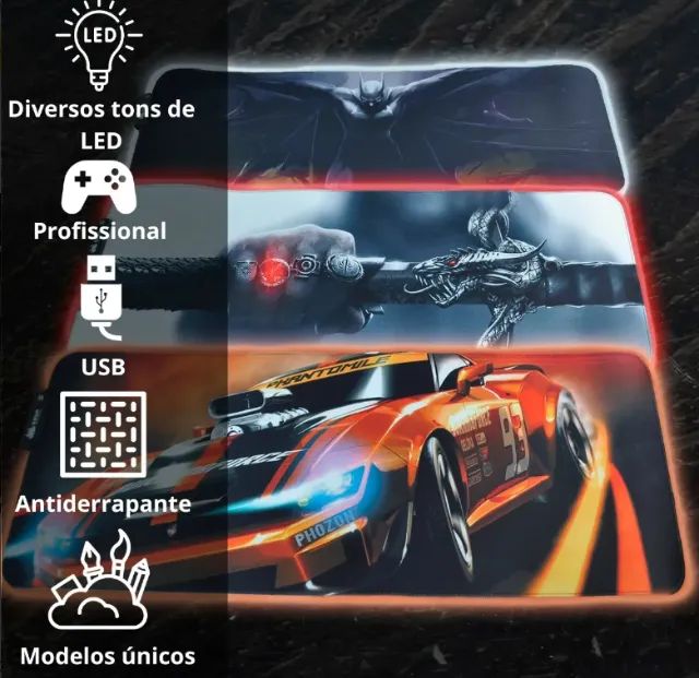 Mousepad Gamer Com Iluminação Rgb Knup - Foto 5