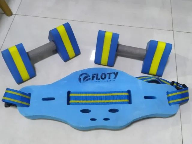 Colete de hidroginastica deep runner com par de halter floty