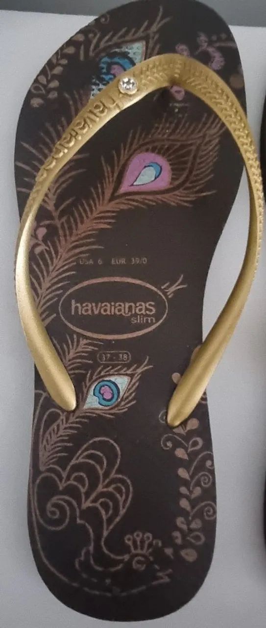 CHINELO HAVAIANAS SLIM PEACOCK - NÚMERO 37. - Foto 2