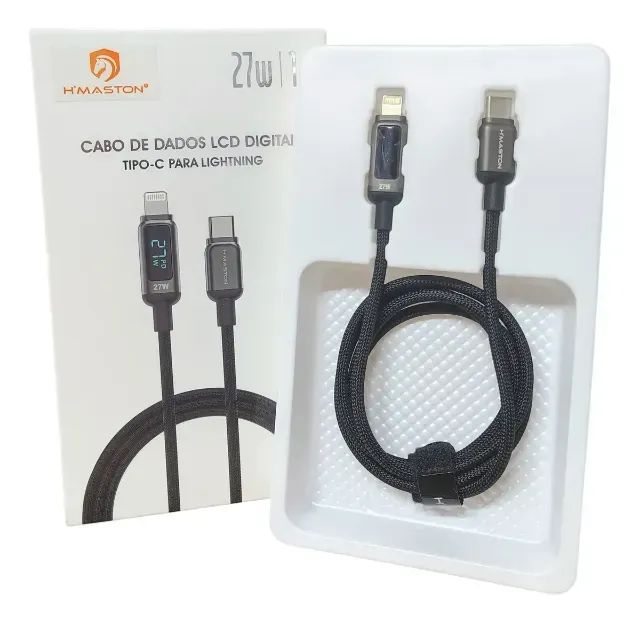 Cabo Usb-c P/ Lightning 27w Lcd Display Digital - Hmaston - Foto 4