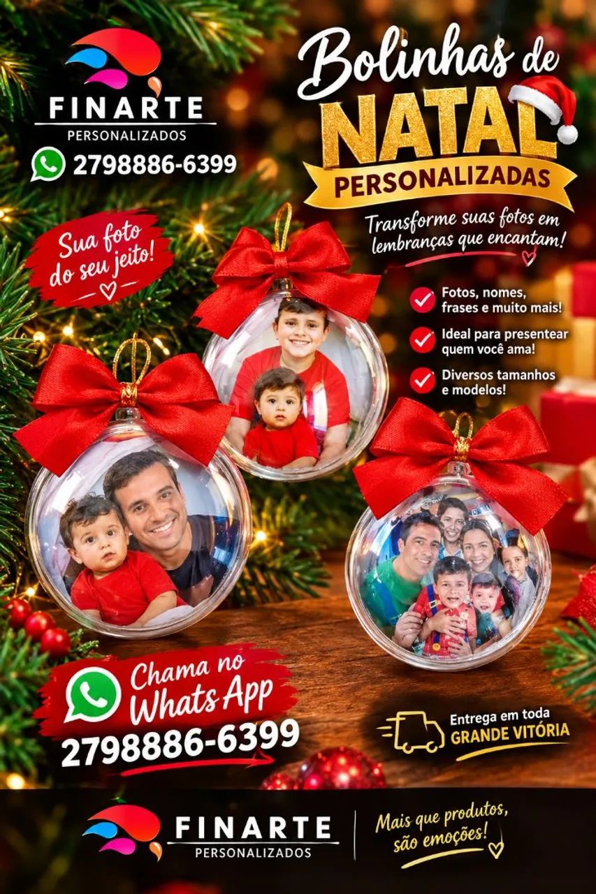 Bolinhas de Natal personalizada 