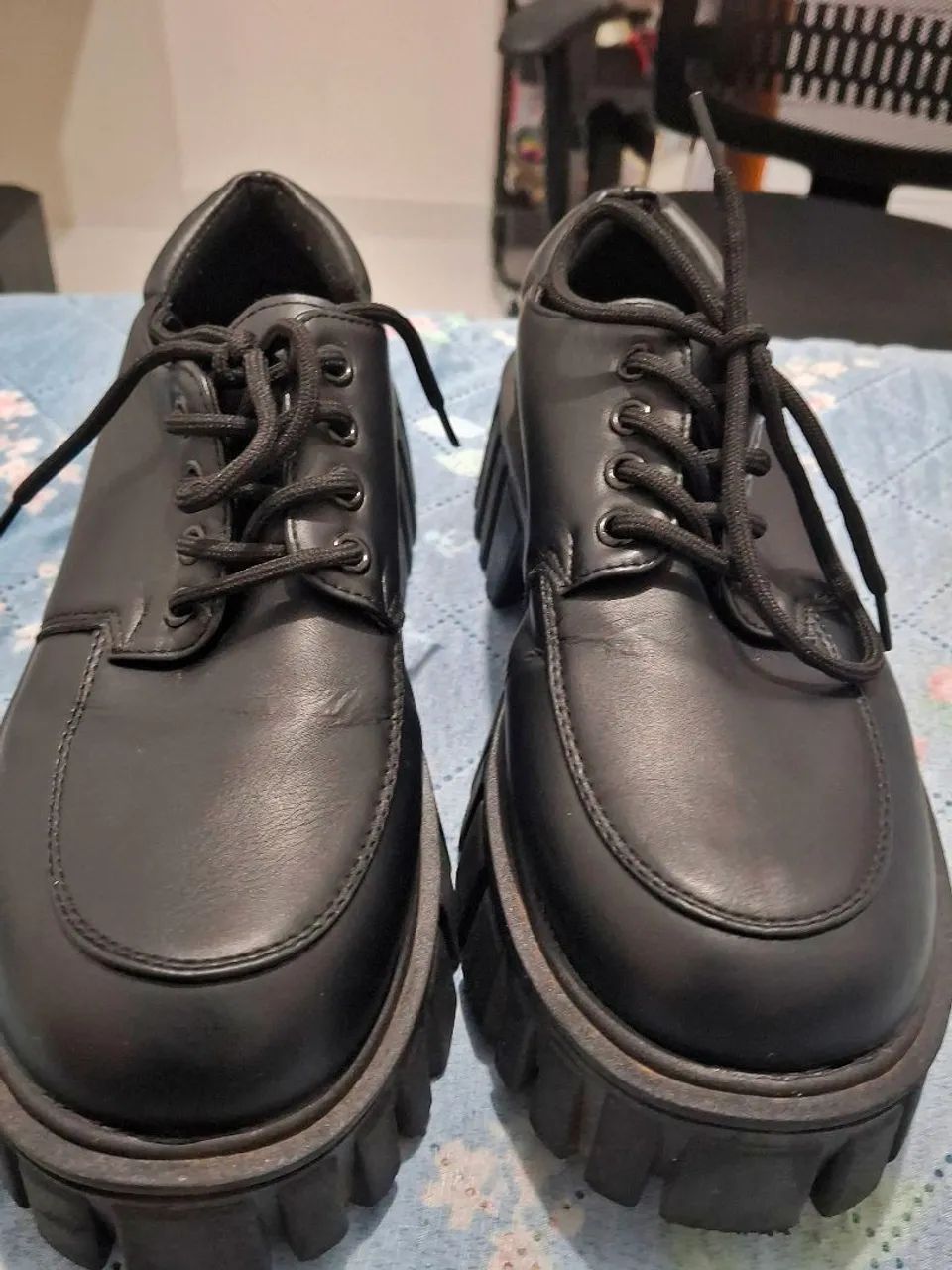 sapato oxford tratorado preto 38 - Foto 3
