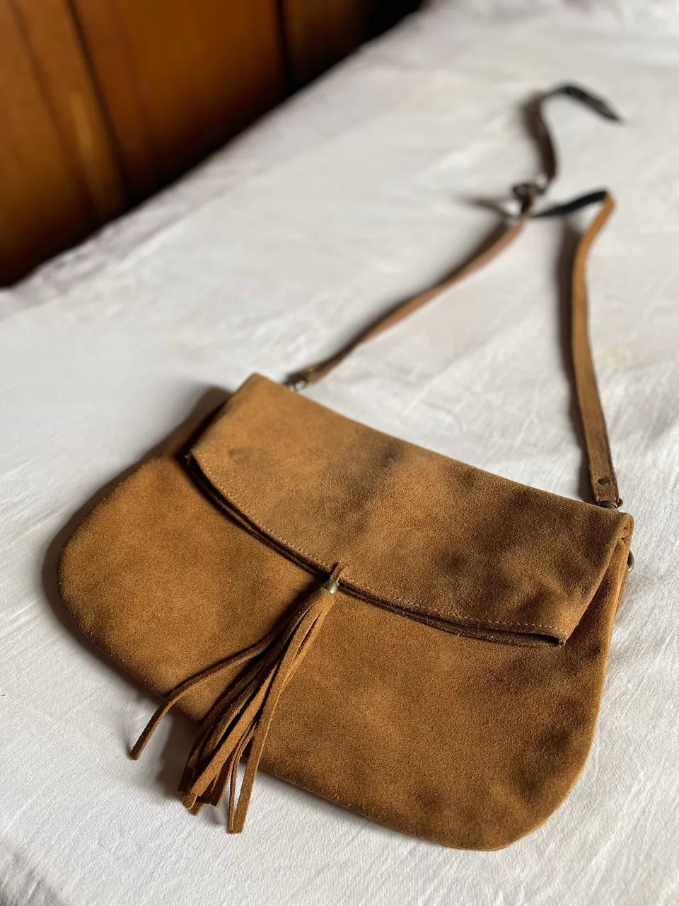 Bolsa transversal boho chic camurça  - Foto 2