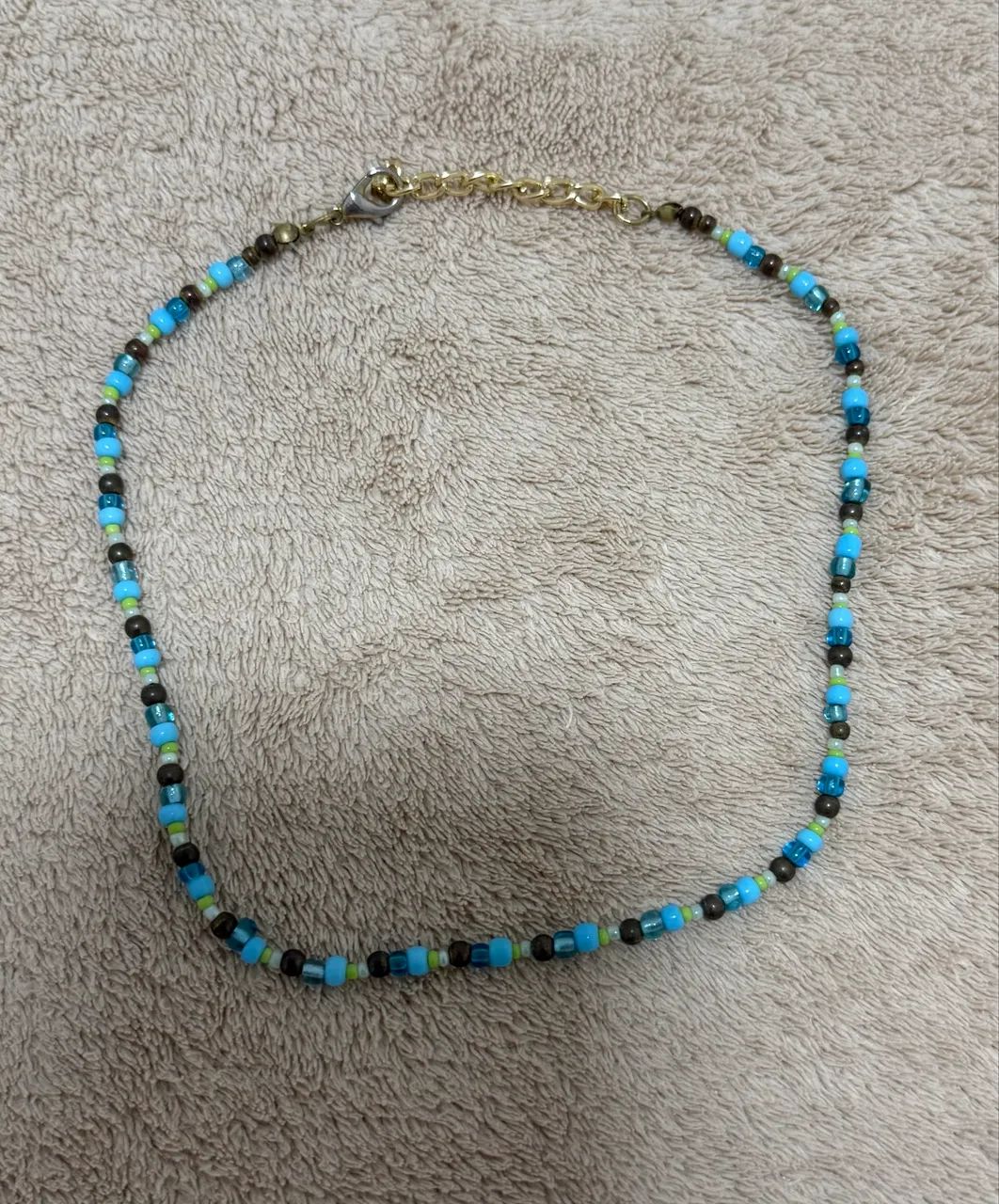 Choker colorida - azul , verde e dourado - Foto 2