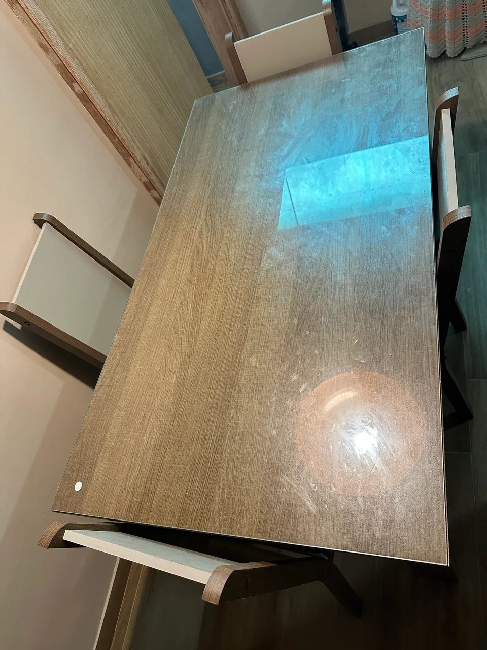 Mesa 4 cadeiras com tampo de vidro  - Foto 2