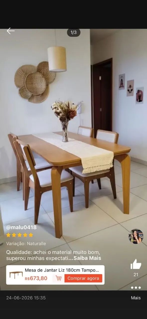Mesa de jantar 6 lugares  - Foto 5