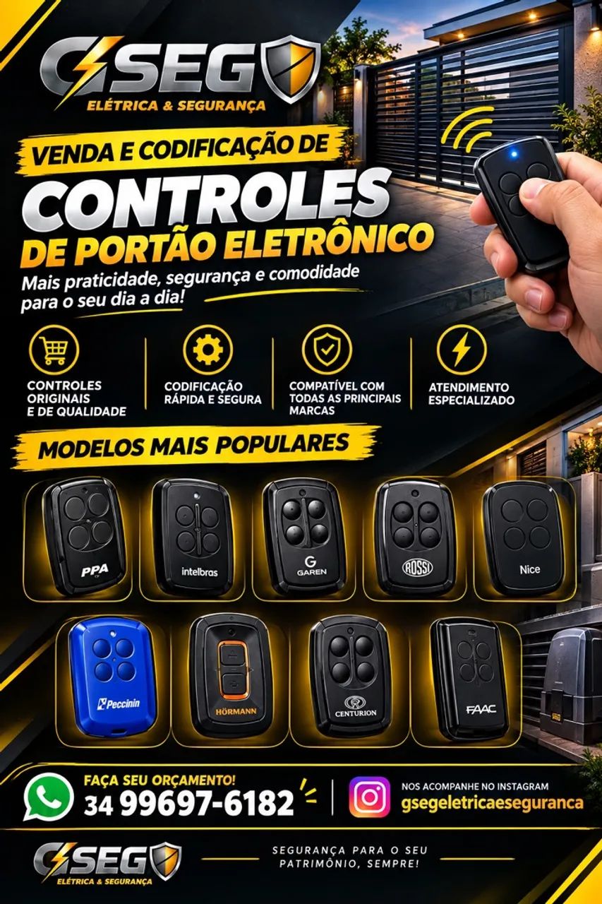 Venda Controle Portão Eletrônico 