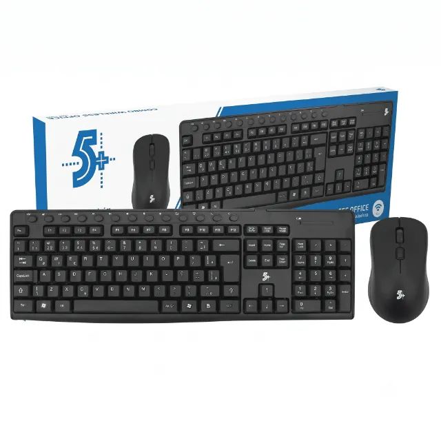 Kit Teclado Mouse Sem Fio 5+ Office KW-500 Multimidia