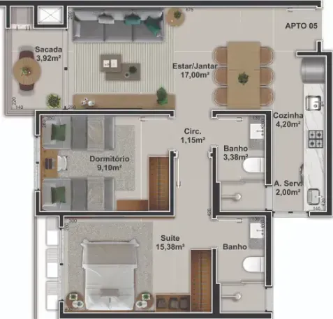PLANTA 65m²