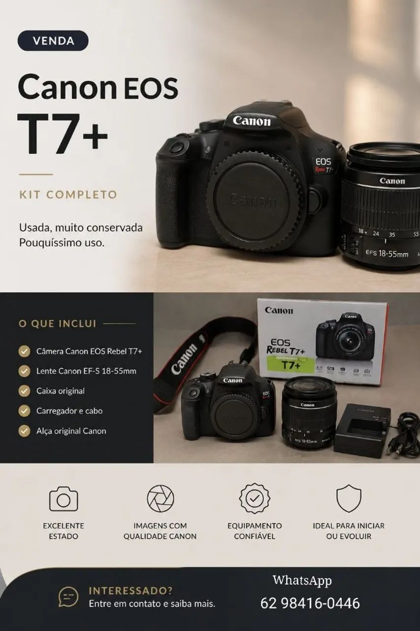Câmera Cânon T7+