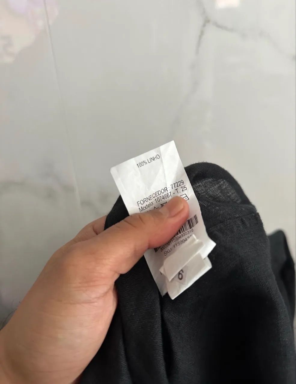 Camisa puro linho preta - Foto 5