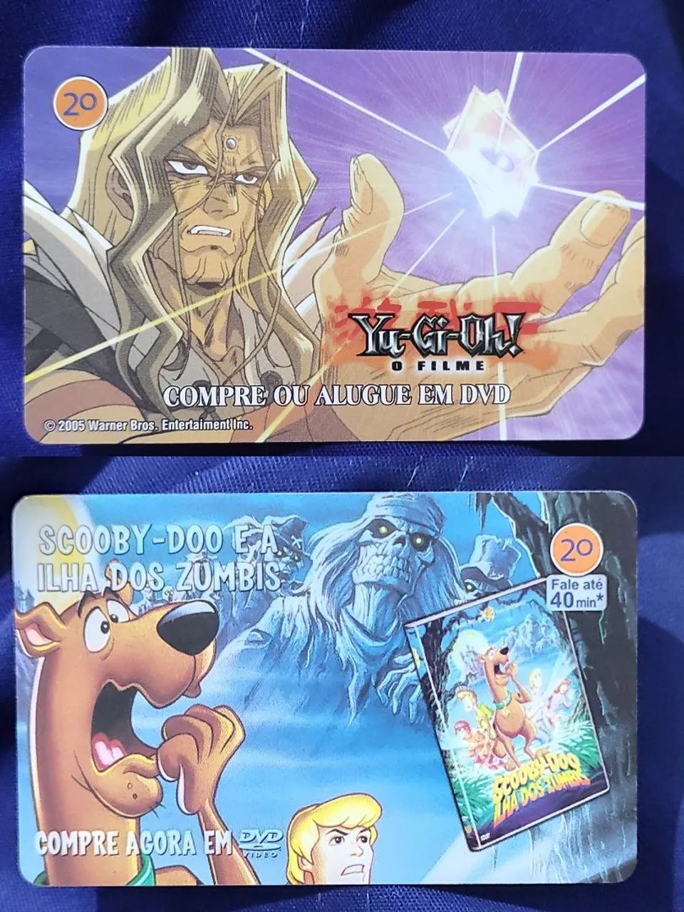 Cartões telefônico raríssimos Yu-Gi-Oh e Scooby Doo 
