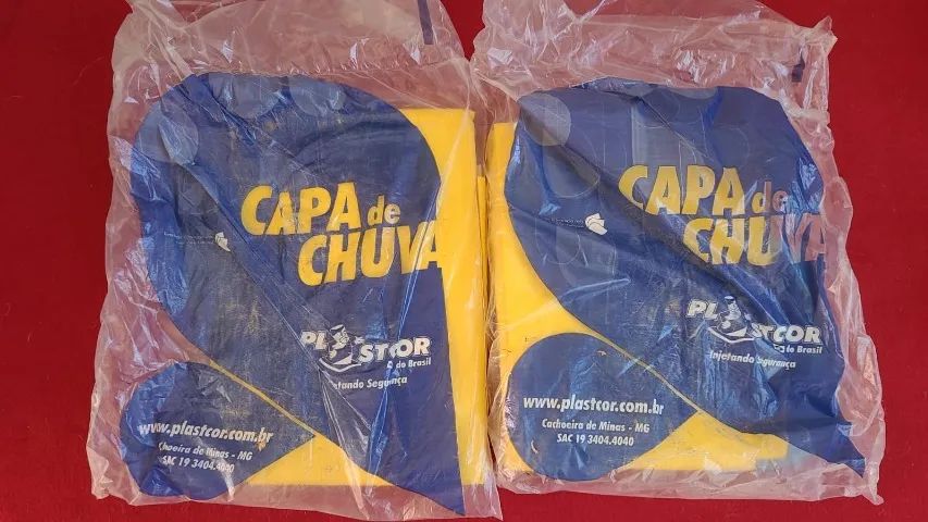 Lote com duas capas de chuva Plastcor Fit pvc forrada AM  - G
