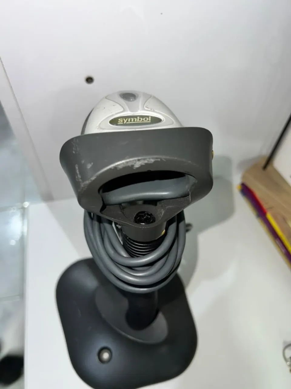 Leitor de códio de barra de mão (simbal) com suporte - Foto 2