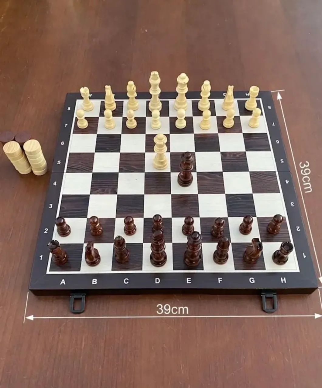 Xadrez Dama Profissional Tabuleiro Grande Magnético Madeira