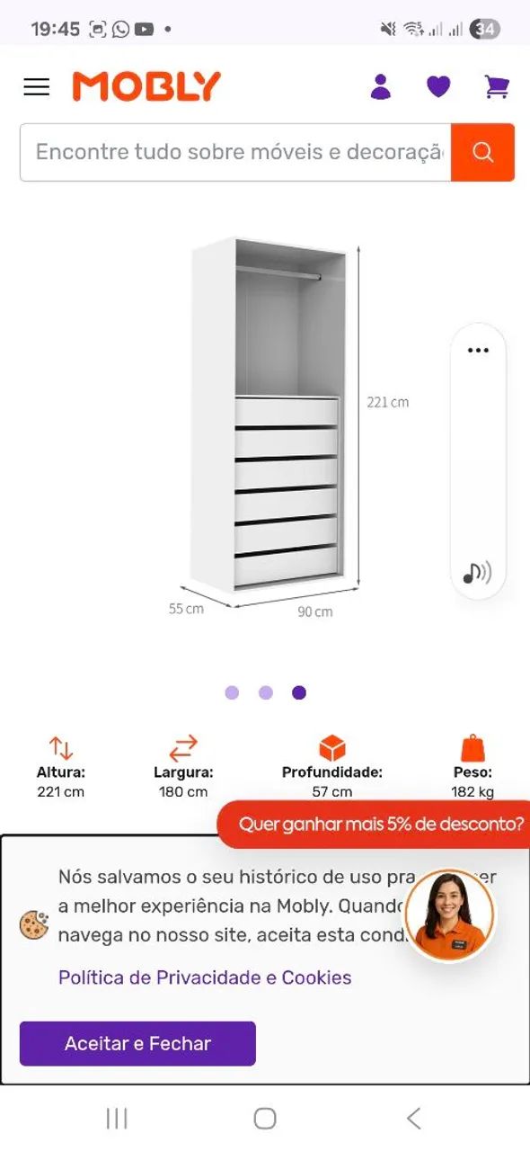 Guarda-roupa branco  - Foto 3