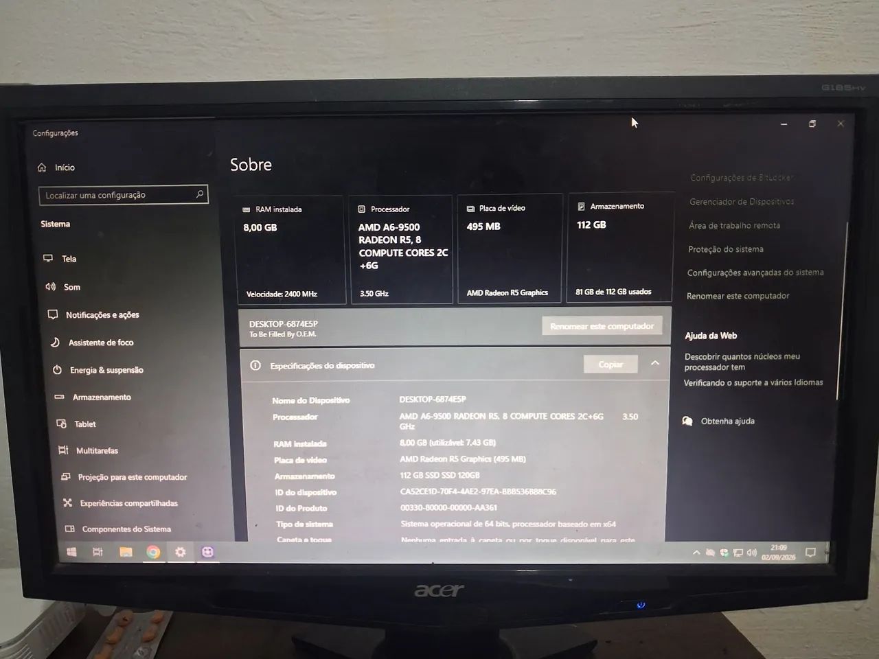 PC Completo - Ideal para Estudos, Home Office e Upgrades  - Foto 2
