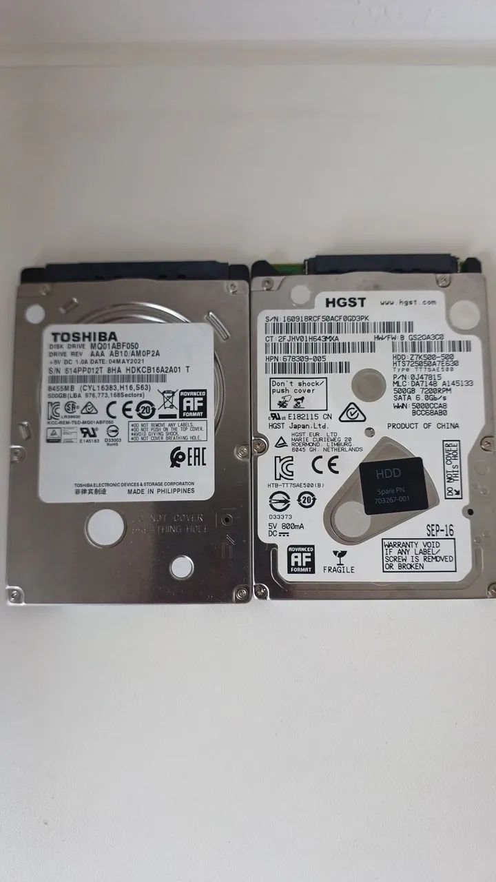 2 Hds 500gb 2.5 notebook cpu jogos Toshiba - Armazenamento