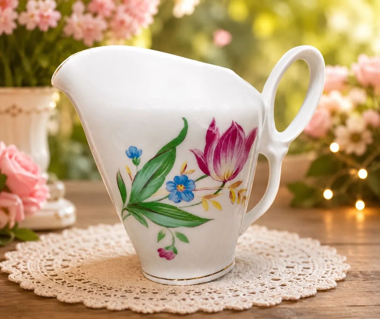 Leiteira de porcelana Real